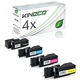 Kineco 4 Toner kompatibel mit Dell C1660 W - 59311130 59311129 59311128 593211131 - Schwarz 1.250 Seiten, Color je 1.000 Seiten