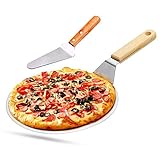 Pizzaschieber Pizzaschaufel Edelstahl + Pizzaheber mit Holzgriff zum Backen Hausgemachte Pizza und Brot Kuchen & Kekse