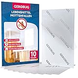 GEROBUG Lebensmittel-Mottenfalle - 10 x geruchlose Pheromonfalle zum Fangen von Motten in allen Räumen - insektizidfreie Klebefalle mit über 12 Wochen Langzeitwirkung