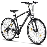 Licorne Bike Premium Trekking Bike in 28 Zoll - Fahrrad für Jungen, Mädchen, Damen und Herren - Shimano 21 Gang-Schaltung - Herrenfahrrad - Jungenfahrrad - Life M-V - Schwarz/Grau
