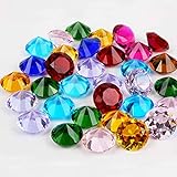 ToBeIT Acryl Diamanten bunt ca. 145 Stücke 20mm Diamantkristalle Transparent Kristall- Transparente Tischdeko Streudeko Hochzeit Deko(20mm Diamanten bunt)