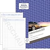 AVERY Zweckform 223 Fahrtenbuch (für PKW, vom Finanzamt anerkannt, A5, 80 Seiten|858 Fahrten, für Deutschland & Österreich zur Abgrenzung privater/geschäftlicher Fahrten)