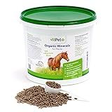 VitPet+ Organic Minerals – Premium Mineralfutter Pferde im 4 kg Eimer inkl. Dosierlöffel – Getreidefrei mit hochwertigen organischen Verbindungen von Zink und Selen