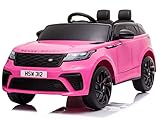 FINOOS Elektroauto Range-Rover. Velar 12V- Lizenziert - Rc Fernbedienung - Elektro Auto für Kinder - Kinderauto (Rosa)