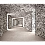 murando Fototapete 3D Tunnel 350x256 cm Vlies Tapeten Wandtapete XXL Moderne Wanddeko Design Wand Dekoration Wohnzimmer Schlafzimmer Büro Flur Mauer Ziegel d-B-0332-a-a