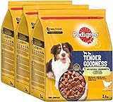 Pedigree Tender Goodness - Hundetrockenfutter mit Geflügel - für mittelgroße und große Hunde - 3 Packungen (3 x 2,6kg)