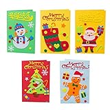 PRETYZOOM 5PCS Xmas DIY Grußkarten Kinder Selbstgemachte Karten Geschenkmaterialien ( Mixed Style ) Weihnachtsbaum Schmuck