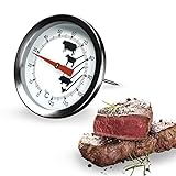 Fleischthermometer Grillthermometer Bratenthermometer mit dem Messbereich von 0°C bis 120°C Grill Temperaturfühler für Steak Lamm Schwein Kalb und Geflügel Küchenthermometer Haushaltsthermometer