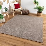 Steffensmeier Kurzflor Teppich Cambridge, Wohnzimmer, Schlafzimmer, in Taupe, Größe: 140x200