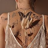 Everjoy Realistische wasserdichte gefälschte temporäre Tattoo-Aufkleber – Schwarzer Schmetterling, Gastgeschenke, thematische Dekorationen und Geschenke für Frauen