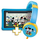 Pebble Gear Disney Kids Tablet & Kopfhörer Set 7' Mickey and Friends Kinder Tablet mit kindgerechter Hülle / Bumper, elterliche Kontrolle, Blaulichtfilter, 500+ Spiele, Apps, E-Books, Wi-Fi, 16 GB