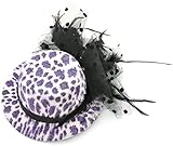 Unbekannt Pin Up BURLESQUE Purple LEO Zylinder Headpiece Hut Federn Rockabilly - Lila/Schw