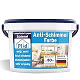 plid® Anti Schimmelfarbe Innen Weiß für alle Wände [DAUERHAFTER SCHUTZ] - Antischimmelfarbe für feuchte Räume, Bad & Küche - Effektiver Schutz gegen Schimmel - Made in Germany 5l