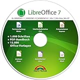 Libre Office Suite 2023 - kompatibel zu Word, Excel, PowerPoint - inkl. 1.000 Schriften und PDF Handbuch für Win 11, 10, 8.1, 7