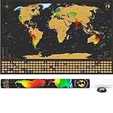 SCRATCH IT Weltkarte zum Rubbeln - Rubbel Landkarte - Poster XXL zum Freirubbeln inkl. Geschenkverpackung (Gold/Schwarz 84 x 55 cm Englisch - Made in Germany)