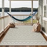 the carpet Calgary - robuster Teppich, Flachgewebe, modernes Design, ideal für Wohnzimmer, Esszimmer und Außenbereich, In- und Outdoor, Vintage-Optik, Boho-Style, Beige, 140 x 200