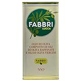 Fabbri Lucca Olivenöl - 5 Liter Kanister - italienisches Öl aus der Toskana raffiniertes und direkt aus Oliven gewonnenes natives Öl mit wenig Säure, aus Italien Lammari