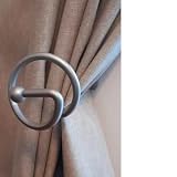 Refila Vorhanghalter (2er-Set), dekorative Haken, Vorhänge, Metallhalter, Vorhang-Raffhalter, Zubehör, Vorhänge für die Wand (Satin-Silber)
