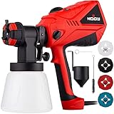 NoCry 1200 ml/min Elektro Lackierpistole - 600 Watt Motor, Farbsprühsystem mit verstellbarem Luft- und Farbfluss, 1000 ml Behälter, 3 Sprühmuster, 4 Dü