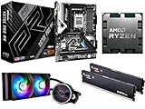 Gaming PC Aufrüstbundle | Ryzen 7 7800X3D + RGB Wasserkühlung + X670E Mainboard + 32GB Gamer DDR5 Kit, 6000MH