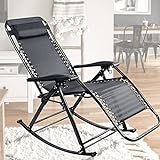 Gartenliege Schwungliege, Sonnenliege Liegestuhl Klappbar Mit Polsterung, Relaxliege Campingstuhl Ergonomisch, Unterstützung 200kg (Color : Lounge Chair)
