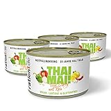 ration1 Thai Curry mit Reis 4x 400g - 10 Jahre haltbar! Vegan, Laktosefrei & Glutenfrei! Einfach öffnen und kalt oder warm genießen - keine weiteren Zutaten notwendig!