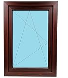 Kunststoff - Fenster - innen weiß/außen außen Goldene Eiche - BxH: 1200 x 1300 mm - 120 x 130 cm - Einflügeliges - DK - 3 fach Verglasung - 70 mm Profil