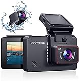 Kingslim 4K Dual Dashcam mit WiFi GPS, vordere 4K/2.5K hintere 1080P Autokamera, 3 'IPS Touchscreen 170 ° FOV Dashboard Cam mit Starvis Sensor, Unterstützung 256GB max-D4