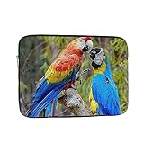 Zwei farbige Papageien Laptop Sleeve Tasche für Frauen, stoßfeste schützende Laptophülle 10-17 Zoll, leichte Computer-Abdeckung, ipad Fall