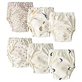 AOOPOO 6 Packs Töpfchen Trainingshose, Baumwolle Lernhose Baby wasserdichte Windeln Taschenwindeln, Jungen Trainingshose, 100% Baumwolle Kleinkind Trainingshose für 0-2 J