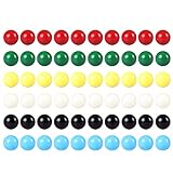 Ailebens Spiel-Ersatz-Kugeln, 60 Stück 9/16 in einfarbige Spielbälle für chinesische Dame, Ärgerspiel, Murmelbahn, Murmelspiele (6 Farben)