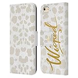 Head Case Designs Böse Golden Leder Brieftaschen Handyhülle Hülle Huelle kompatibel mit Apple iPhone 6 / iPhone 6
