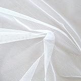 TOLKO uni Tüllstoff Deko-Stoff zum Dekorieren für Vorhang Gardine Hochzeit Party | 300cm breit | Fein zart durchsichtig Netzstoff zum Nähen Basteln als Kleid Tüllrock | Tüll Stoff Meterware (Weiß)