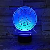 LED Nachtlicht FC Paris Saint Germain Fußballverein 3D Illusion Kinder Kinder League 1 Fußball Logo PSG Nachtlampe Tischlampe @ 1