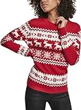 Urban Classics Damen Pullover Ladies Norwegian Christmas Ugly Sweater Sweatshirt, Mehrfarbig (X-Masred 02364), X-Small (Herstellergröße: XS)
