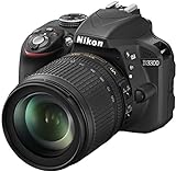 Nikon D3300 SLR-Digitalkamera (24 Megapixel, 7,6 cm (3 Zoll) TFT-LCD-Display, Live View, Full-HD) Kit inkl. AF-S DX 18-105mm VR-Objektiv schwarz