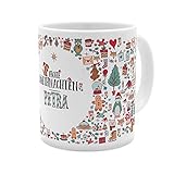 printplanet Tasse mit Namen Petra - Motiv Frohe Weihnachten - Namenstasse, Kaffeebecher, Mug, Becher, Kaffeetasse - Farbe Weiß