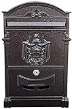 Briefkasten Wandbriefkasten Anthrazit Kreative Retro Mailbox Europäische Villa mit Schloss Briefkasten Wasserdichter Briefkasten im Freien Chihen210814