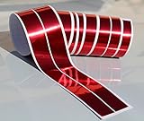 Chrom Hologramm Zierstreifen Folie Klebefolie Aufkleber Dekorstreifen KX010 (Chrom Rot, 4Meter x 30mm)