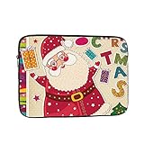 Notebook-Tasche für Weihnachtsmann, 10-17 Zoll (10-17 Zoll), Laptop-Tasche, Aktentasche, wasserdicht, stoßfest, Laptop-Tasche für, Schwarz , 15 inch