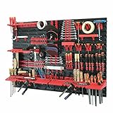 68-tlg. Werkzeugwand Set 1152 x 780 mm Werkstattwand Werkstattregal Lochwand mit Werkzeughaltern für Werkstatt Lagersystem Werkstatteinrichtung