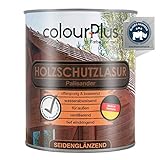colourPlus® Holzschutzlasur (750ml, Palisander) seidenglänzende Holzlasur Außen- Holz Grundierung - Holz Lasur - Holzlasur Aussen - Made in Germany