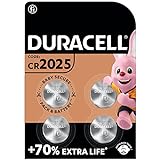Duracell Specialty 2025 Lithium-Knopfzelle 3 V, 4er-Packung, mit Kindersichere Technologie, für die Verwendung in Schlüsselanhängern, Waagen, Wearables und medizinischen Geräten (CR2025 /DL2025)