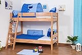 Kinderbett Etagenbett Martin Buche Vollholz natur massiv inkl. Rollrost - 90 x 200 cm, teilb