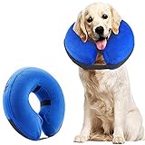 Supet Halskrause Hund Schützender Aufblasbarer Hundekragen Schutzkragen Krägen für Haustiere Einstellbar Bequem Schutzkragen mit Klettverschluss