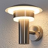 Lindby LED Wandlampe/Wandleuchte außen, Edelstahl, Kunststoff, Außenwandleuchte spritzwassergeschützt IP44, 8, 1W LED (fest verbaut), Außenleuchte