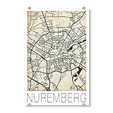 artboxONE Acrylglasbild 30x20 cm Städte Nuremberg Germany Map Bild hinter Acrylglas - Bild Nürnberg Karte Nürnberg
