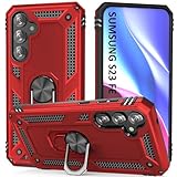 KETGII Handyhülle Kompatibel mit Samsung Galaxy S23 FE Hülle,Stoßfest Handyhülle Galaxy S23 FE 5G Hülle mit Halterung und Auto Halterung Funktion für Samsung S23 FE -R