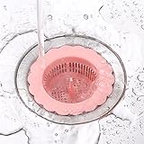 N / B Küchenspüle Ausgussfilter Abflusssieb Dusche Waschbecken Sieb Abflusssieb Küche Haarsieb Dusche Drains Sieve Kitchen Sink Strainer Spout Filter Basket Sink Strainer Spout Filter (Pink)