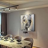 Abstrakte schwarze Figur goldenes Mädchen Schminken Mode Frauen Leinwand Wandkunst Poster und Drucke Bild Wohnkultur 70 x 70 cm Innenrahmen